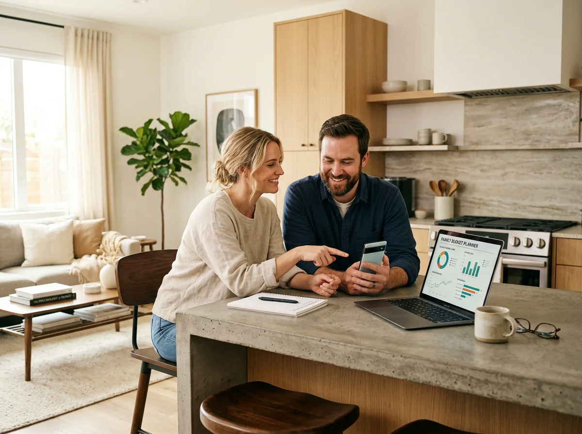 Person reviewing installment loan information on a mobile device at home